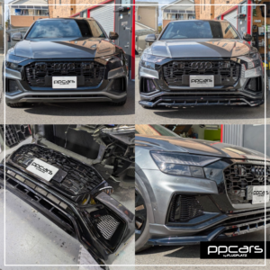 Audi Q8(4M/F1) x Maxton-Designフロントスポイラー,ブラックアウト (フォトギャラリー)