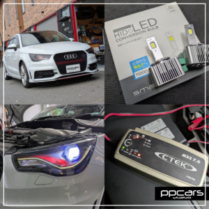 Audi A1(8X) x ヘッドライトバルブ交換,バッテリー充電 (フォトギャラリー)